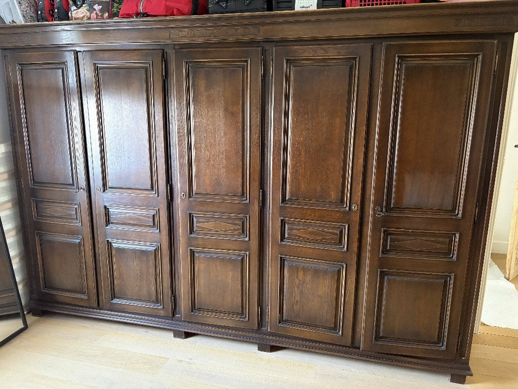 Massief eiken kleerkast, Ophalen, Met deur(en), Gebruikt, Eikenhout