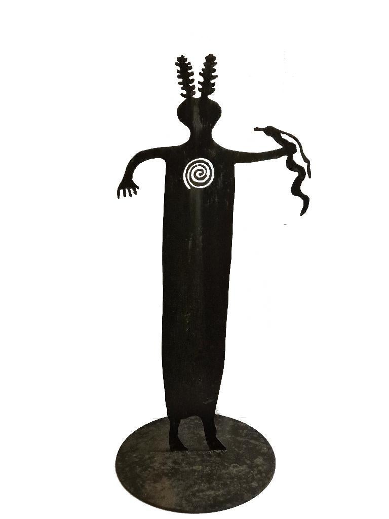 Groot vintage sculptural art design beeld silhouette metaal, Ophalen