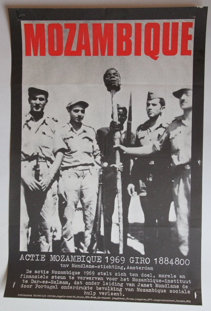 Poster 3x: Mozambique 1969 - bolke beer - jardin Paris., Ophalen of Verzenden, Gebruikt, A1 t/m A3, Film en Tv