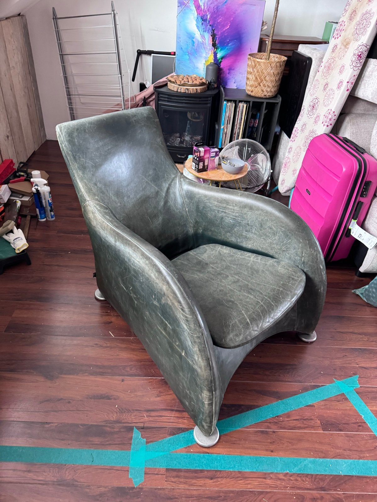Montis Design Stoel - Groen Leer, Ophalen, Gebruikt, Overige kleuren, Leer