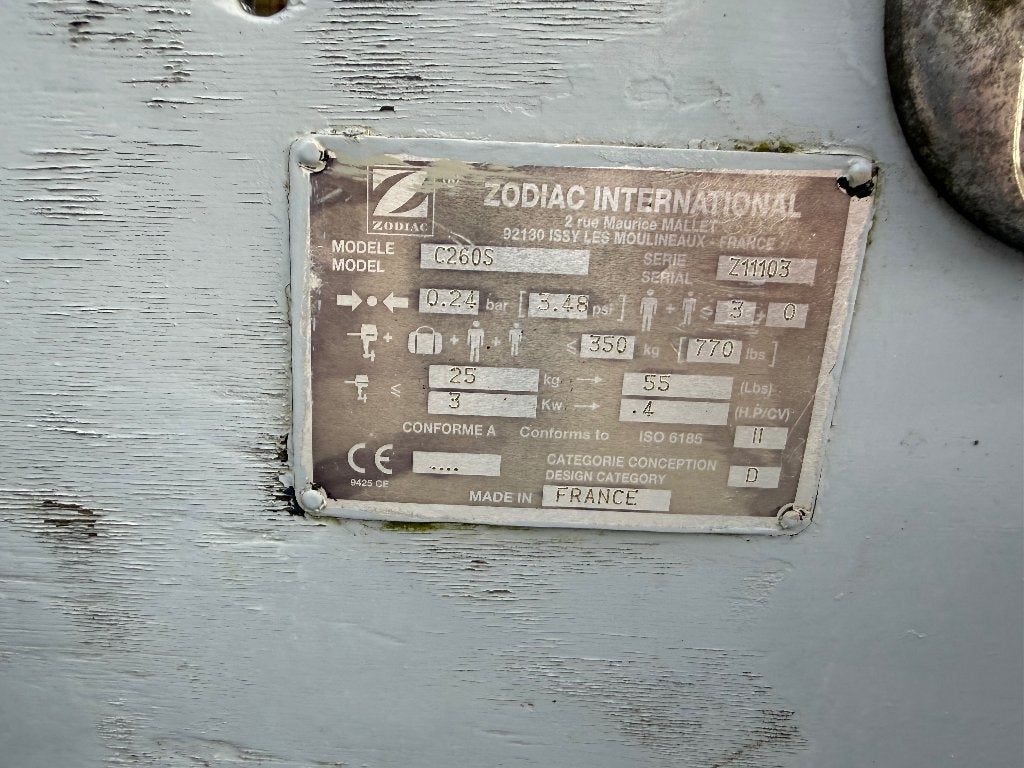 Zodiac rubberboot 260, Ophalen, Gebruikt, Zodiac, Pomp