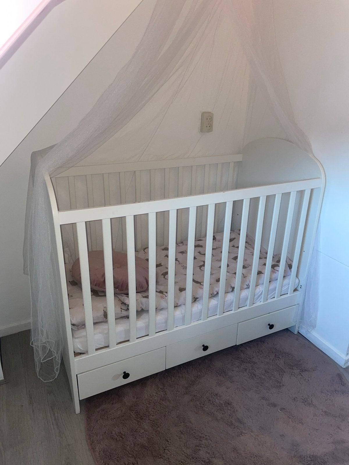 IKEA Karlstad baby/peuterbed met 3 lades, Ophalen, Gebruikt, 70 tot 85 cm, 140 tot 160 cm