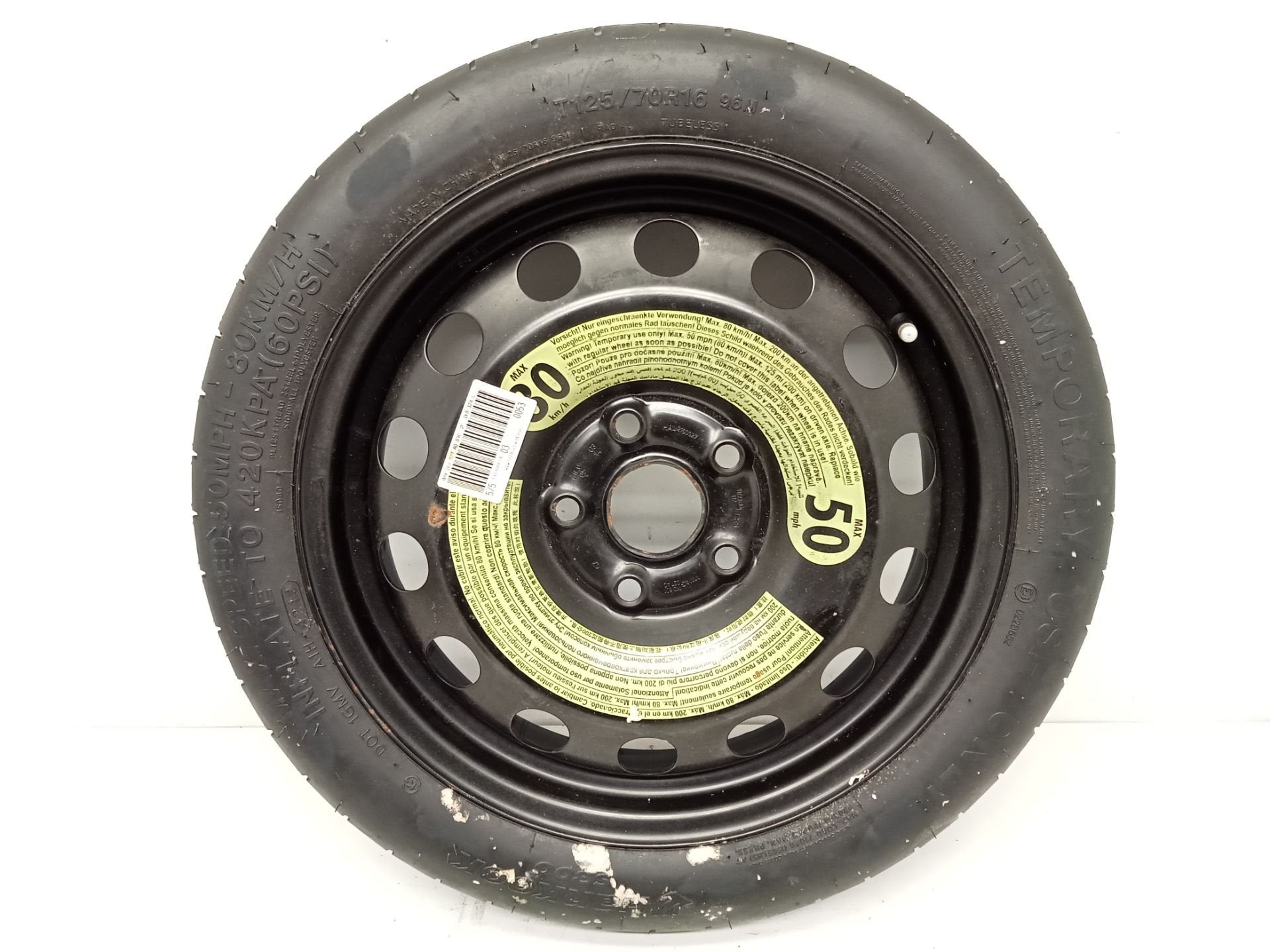 VW Golf 7 8 Thuiskomer Reservewiel Band Hankook 5x112 krikse