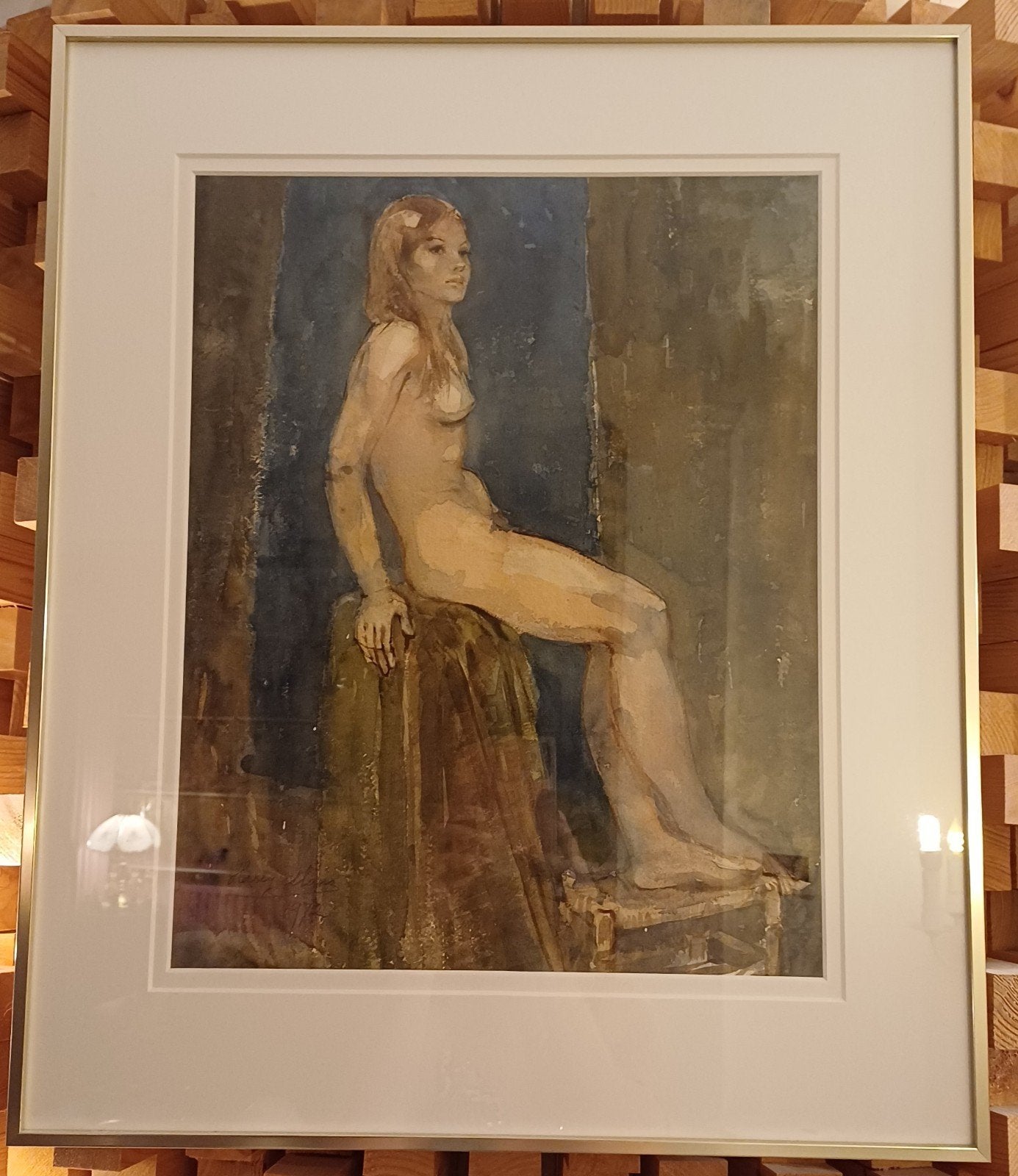 Naakte dame aquarel Harry Maas, Ophalen