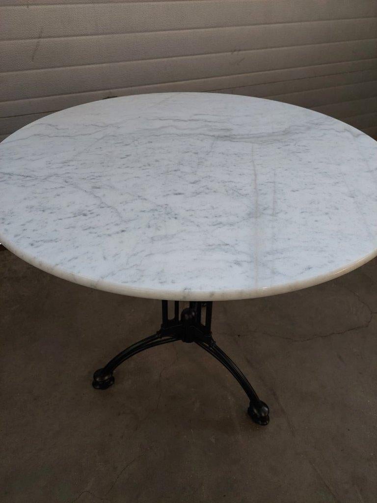 Marmer wit 80 cm horeca terras tafelblad, Tuin en Terras, Tuintafels, Ophalen of Verzenden, Nieuw, Rond, Overige materialen