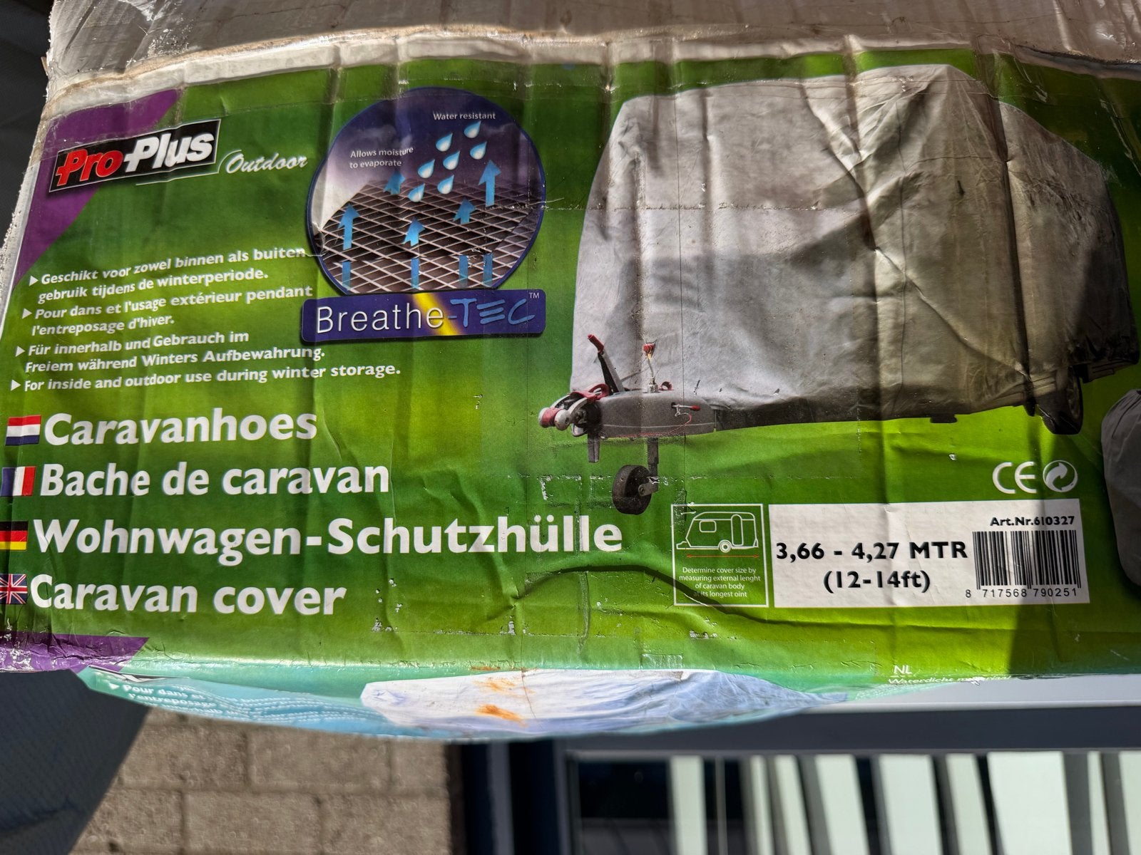 Caravanhoes cover Pro Plus 3.66-4.27 meter, Ophalen, Zo goed als nieuw
