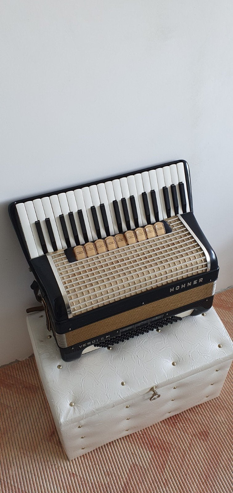 Hohner Verdi II M Accordeon met koffer en riemen, Ophalen of Verzenden