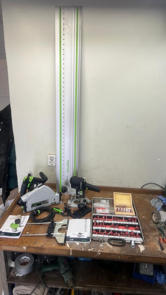 Festool invalzaag +bovenfrees met extra, Ophalen of Verzenden, Zo goed als nieuw