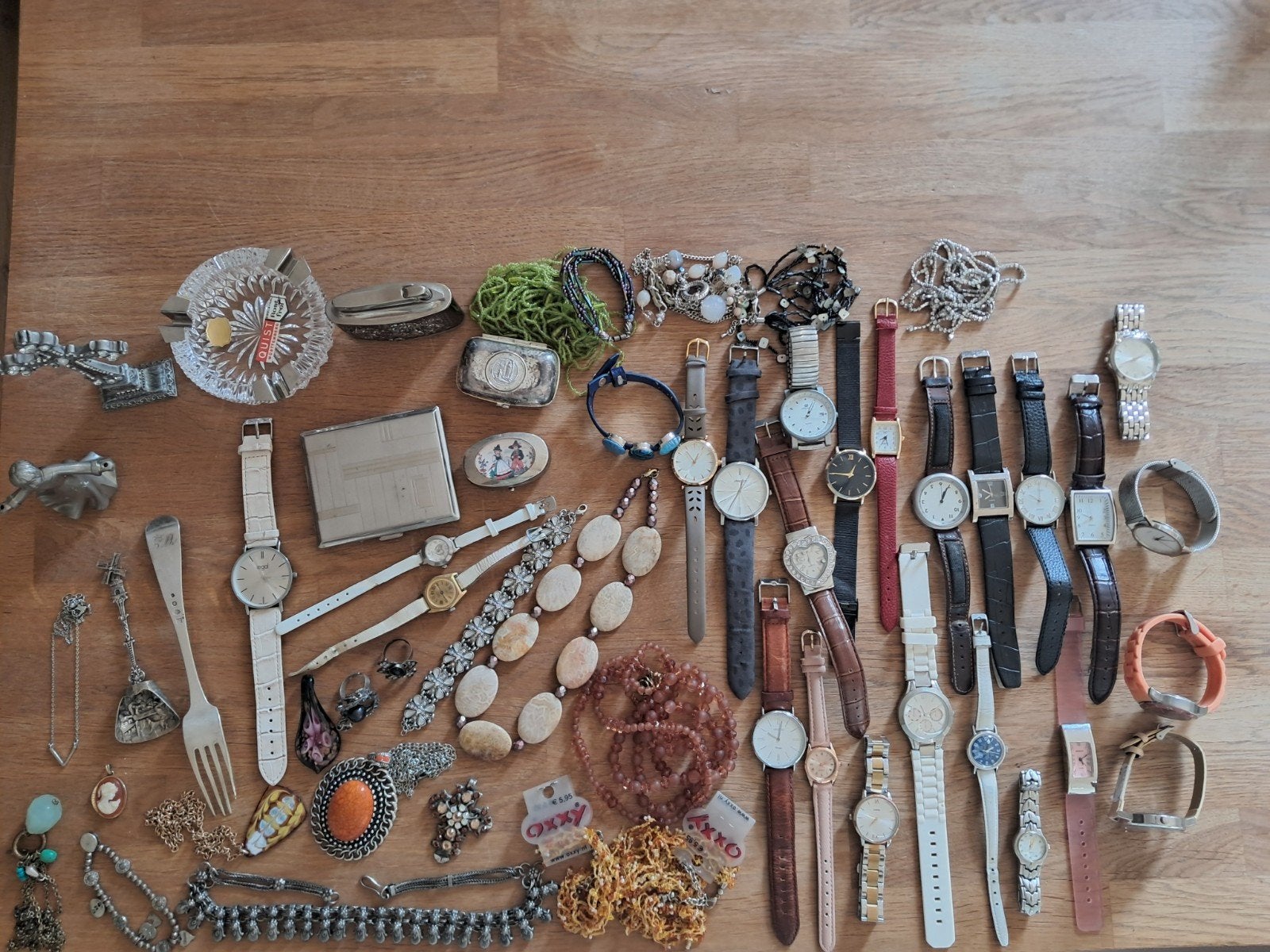 Div Sieraden w.o. Camee hanger, zilveren vork, ketting etc, Ophalen of Verzenden