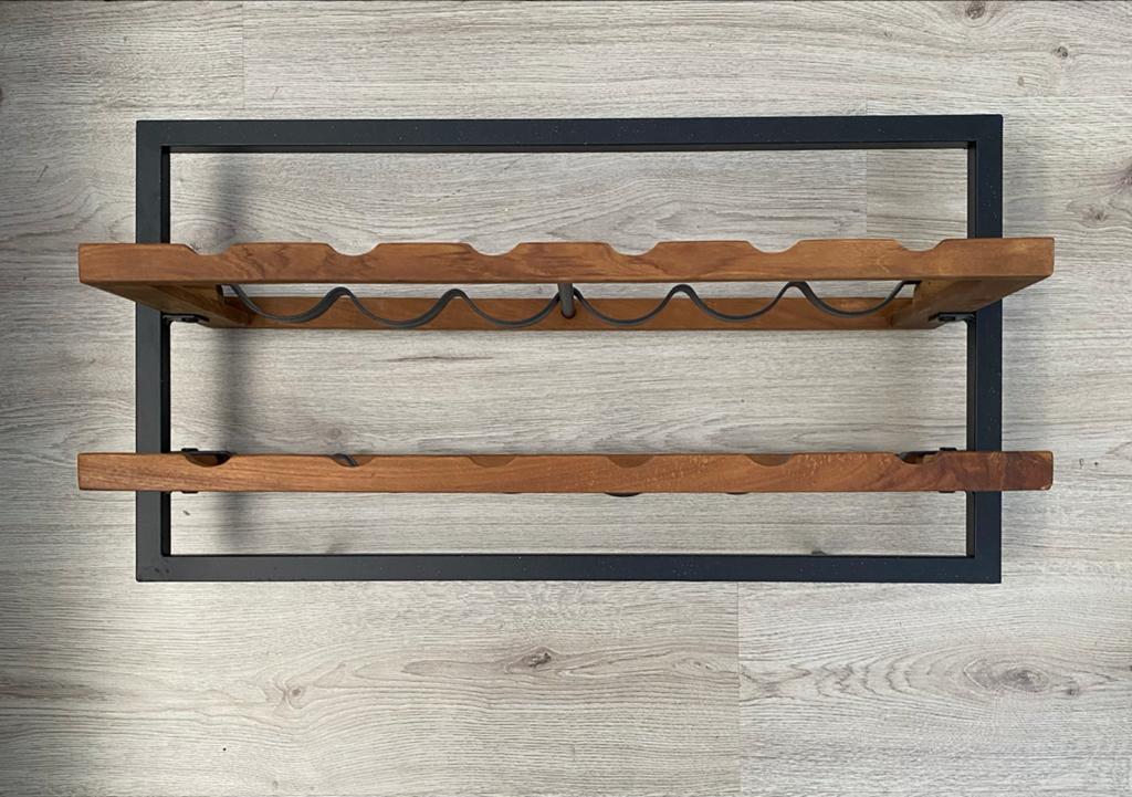 Wijnrek van hout en metaal - Bodhi, Ophalen, Gebruikt, Hout, 5 tot 15 flessen