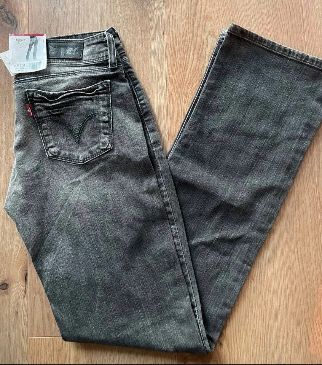 Levi's 570 Straight Fit Jeans - Grijs - W27/L34, Nieuw, Ophalen of Verzenden, W27 (confectie 34) of kleiner, Grijs
