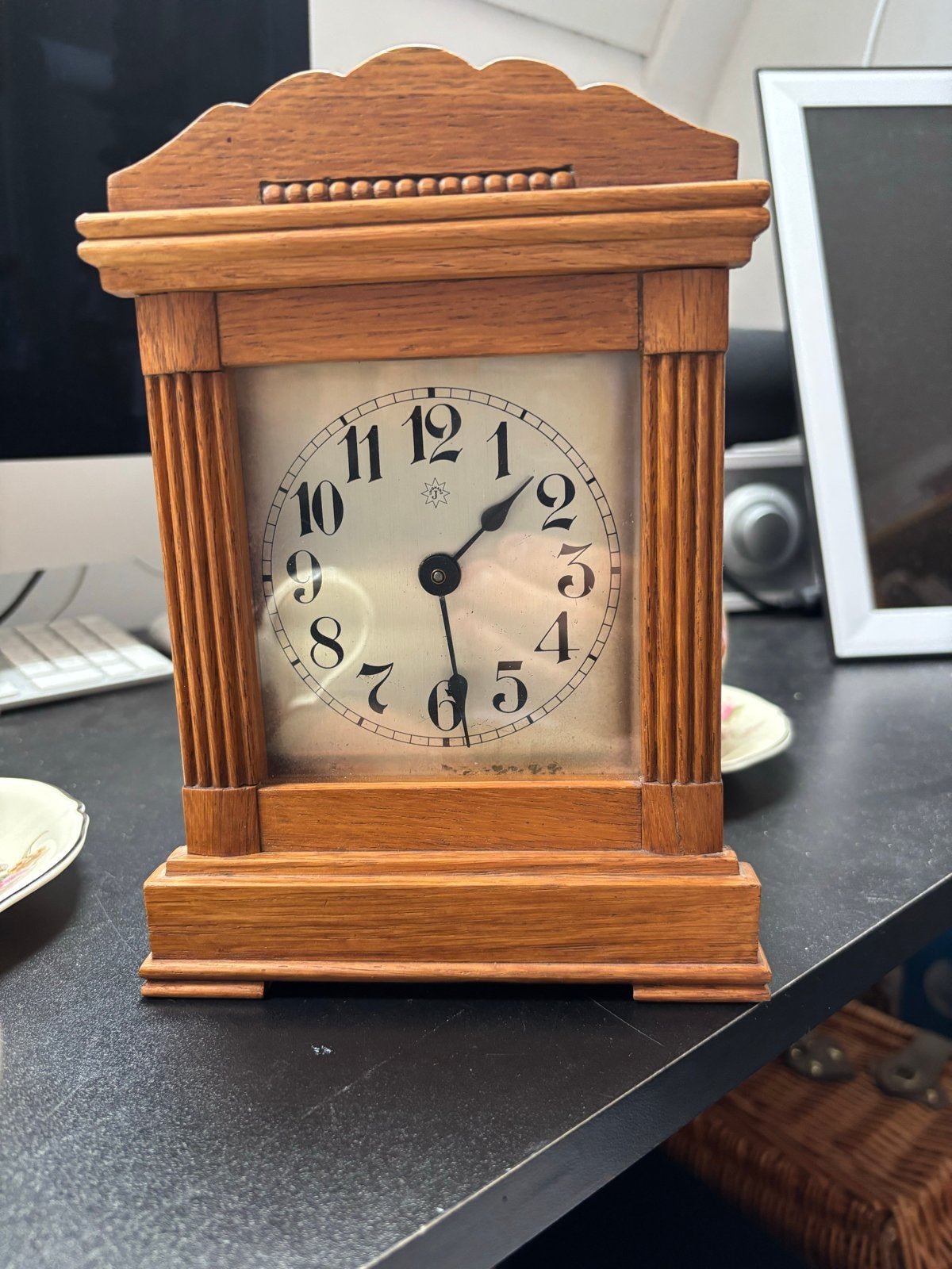 Junghans Art Deco Tafelklok met Slagwerk en Wekker, Ophalen of Verzenden
