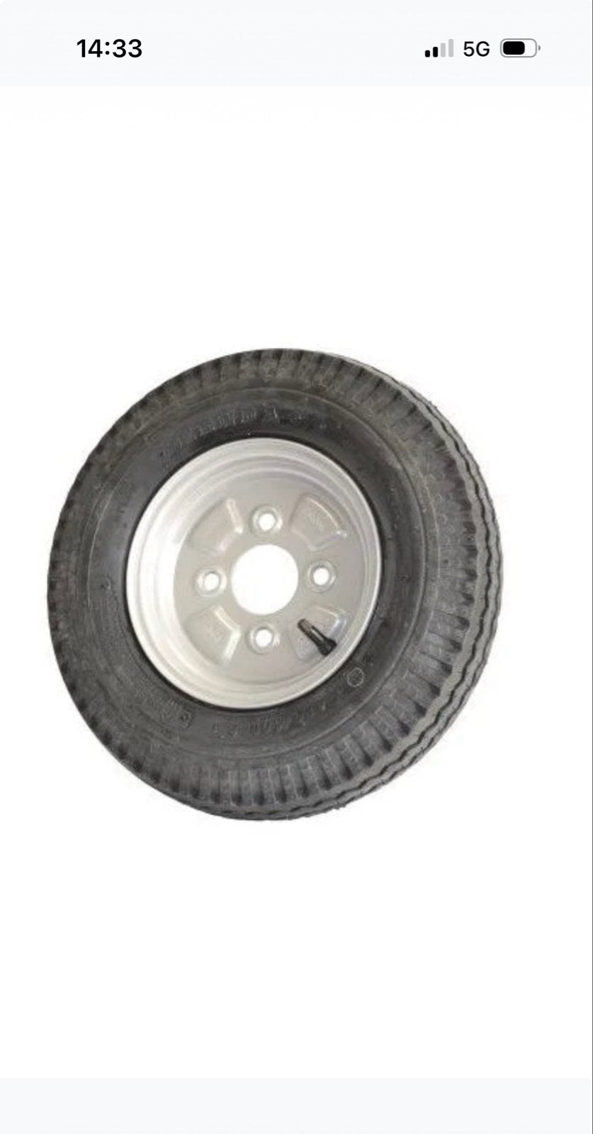8 inch reservewiel voor Motolug, Auto diversen, Aanhangwagen-onderdelen, Ophalen of Verzenden, Nieuw