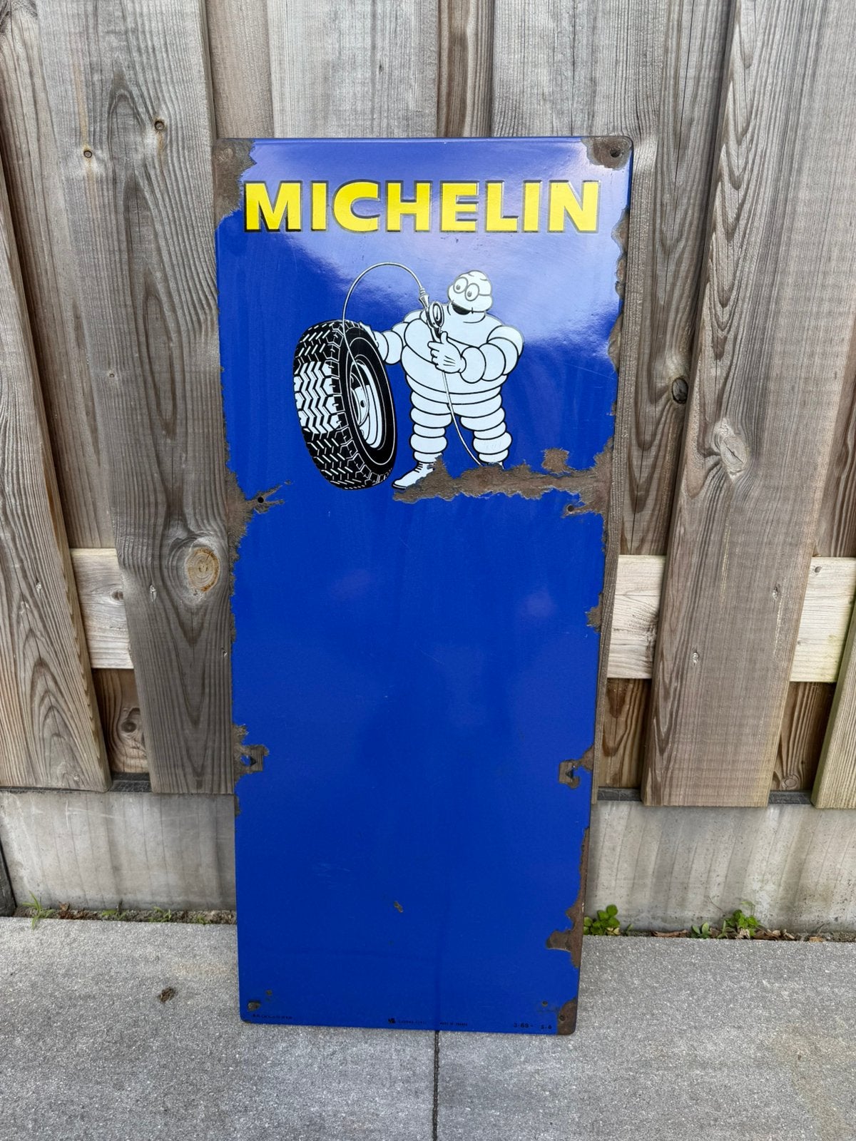 Michelin emaille reclamebord, Reclamebord, Gebruikt, I, Ophalen of Verzenden