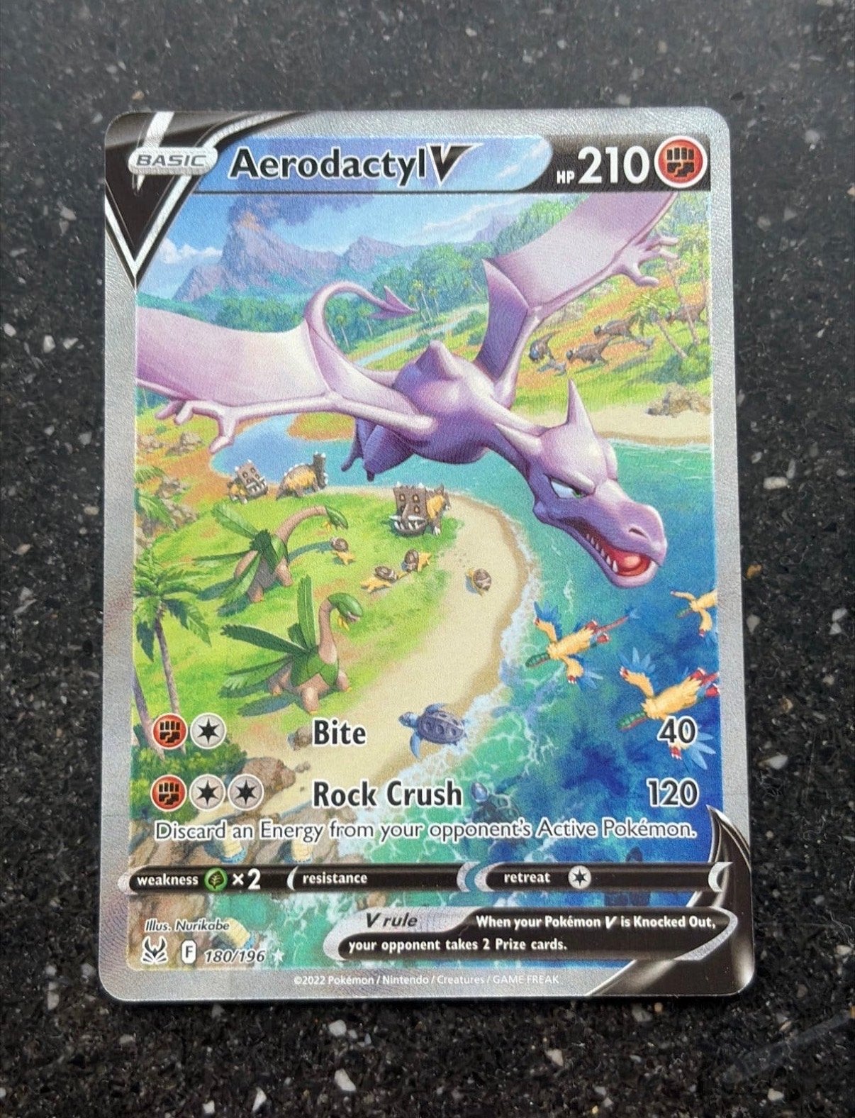 Pokémon Kaart: Aerodactyl V (180/196) - low CM NL, Ophalen of Verzenden, Zo goed als nieuw, Losse kaart