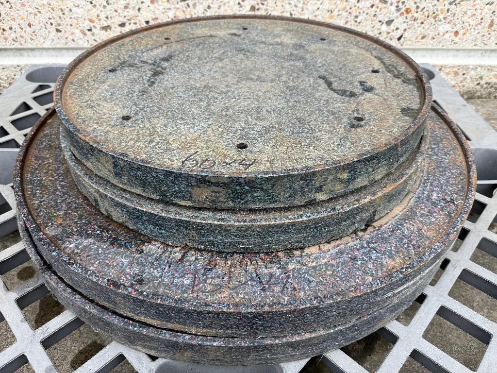4x ronde kunststof stempelplaten, Ophalen of Verzenden, Gebruikt