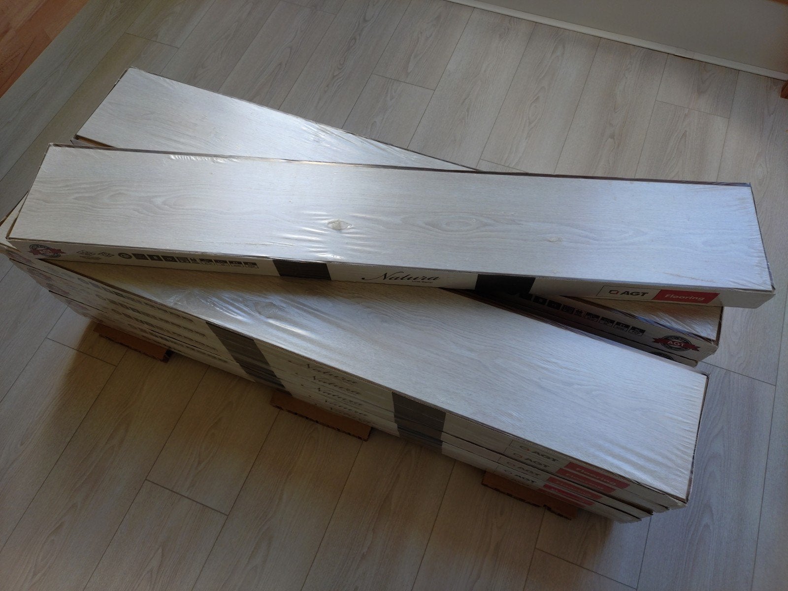 20.15 m2 AGT Natura line PRK 502 Nil whitewash laminaat, Ophalen, 50 tot 150 cm, Nieuw, 10 m² of meer