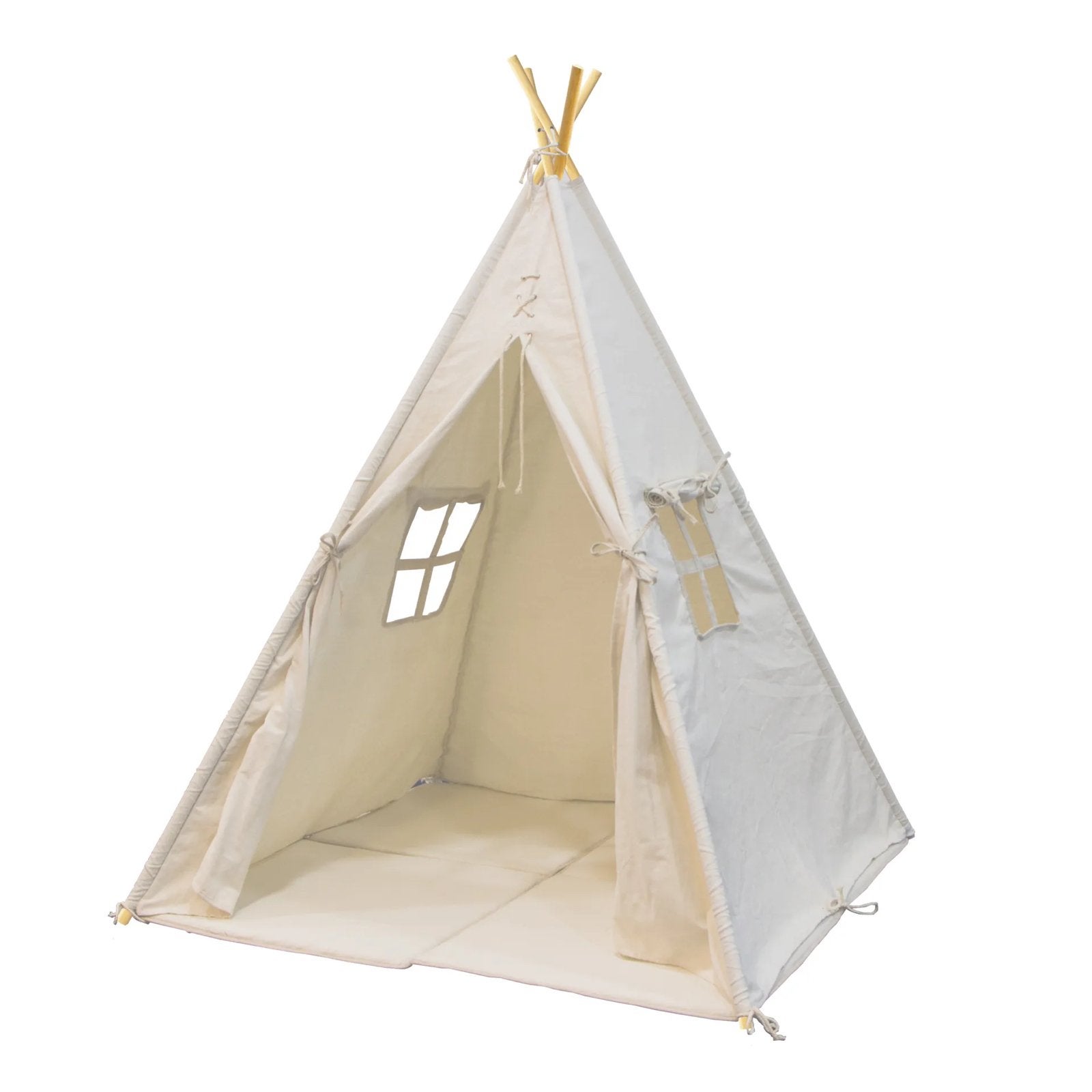 Speeltent tipi katoen cremewit japandi stijl, Ophalen, Zo goed als nieuw