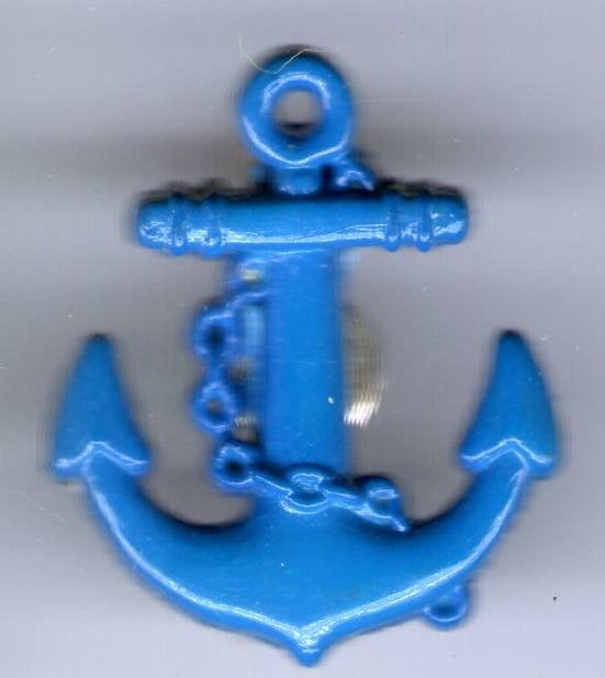 Anker blauw plastic speldje ( U_411a), Ophalen of Verzenden, Zo goed als nieuw, Transport, Speldje of Pin