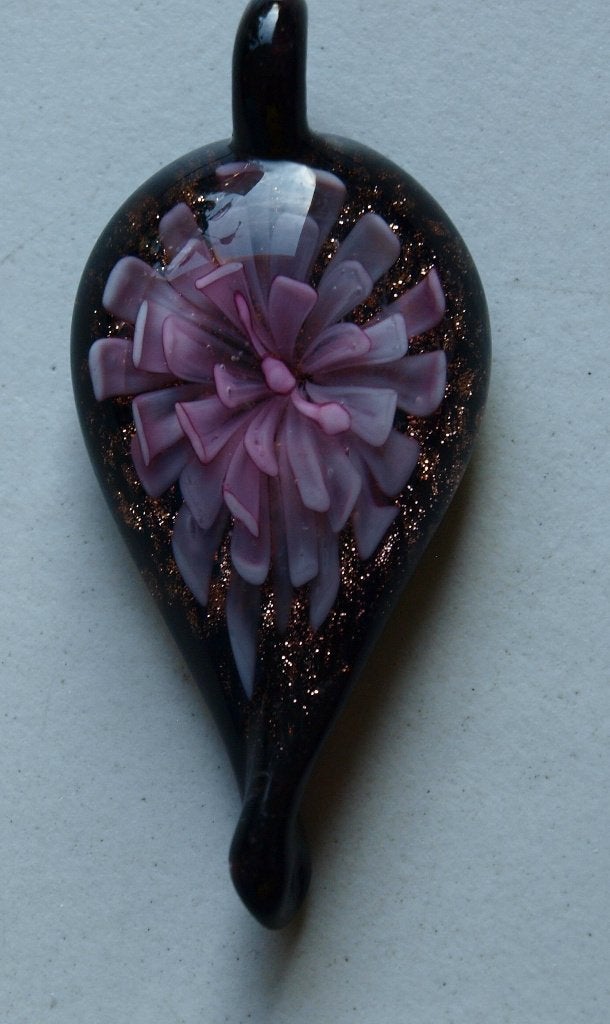 Glazen hanger met roze bloem en glitter, Glas of Kristal, Nieuw, Ophalen of Verzenden, Roze