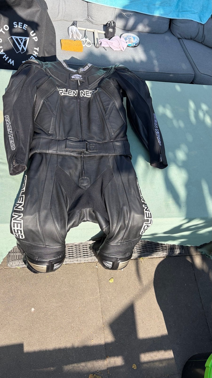 Arlen Ness 2-delig leren combipak - Maat 48, Motoren, Ophalen, Tweedehands, Heren, Combipak