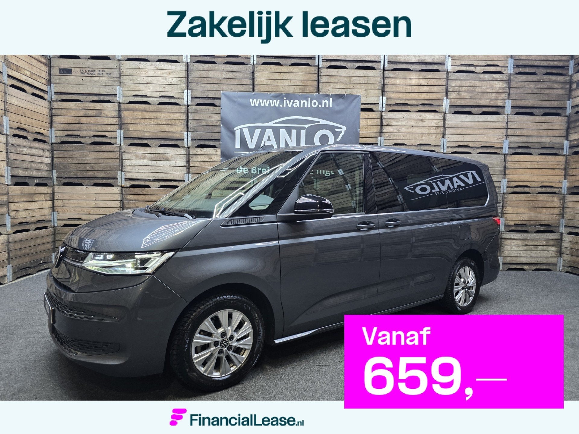 Volkswagen Multivan 1.4 eHybrid L2H1 Style 7P Trekh. 218 PK, Stof, Gebruikt, 150 pk, 138 €/maand