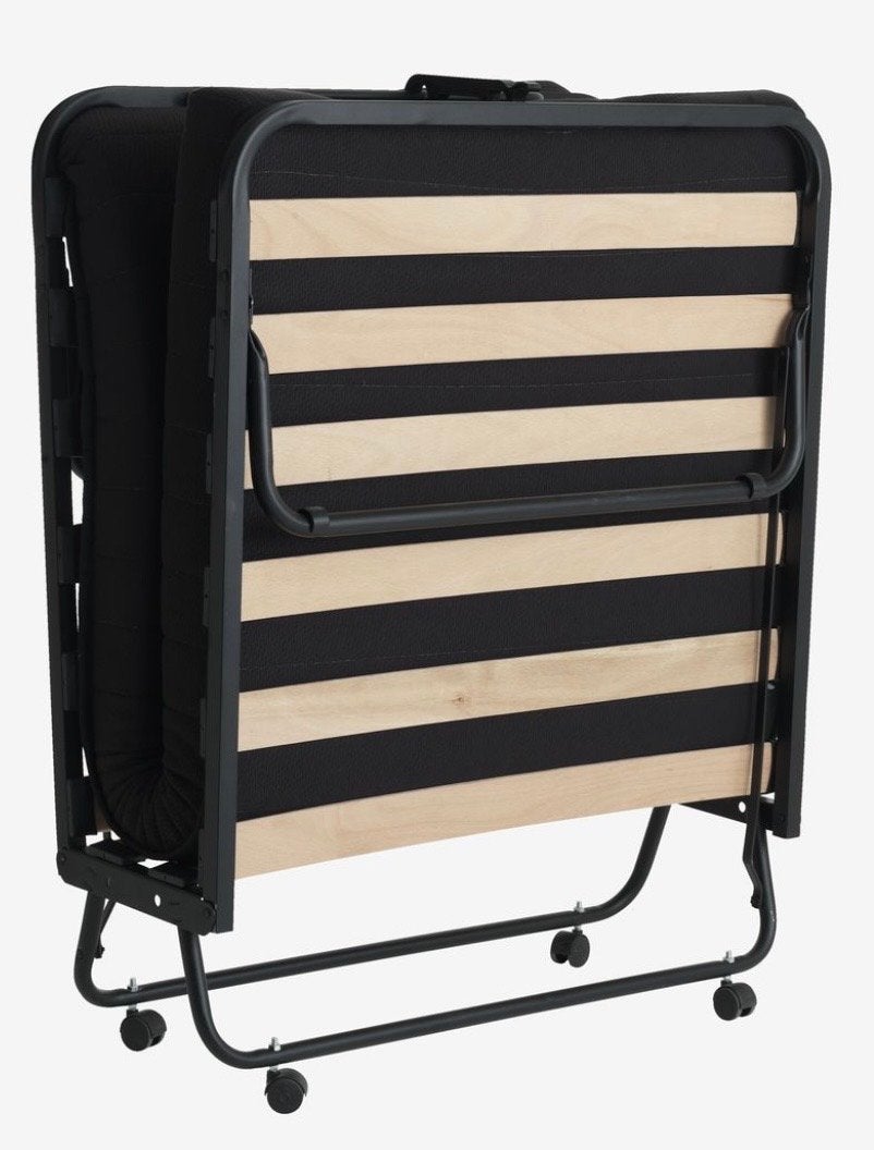 Jysk DAMSBRO opklapbed - Zo goed als nieuw, Ophalen, 90 cm, Eenpersoons, Zwart