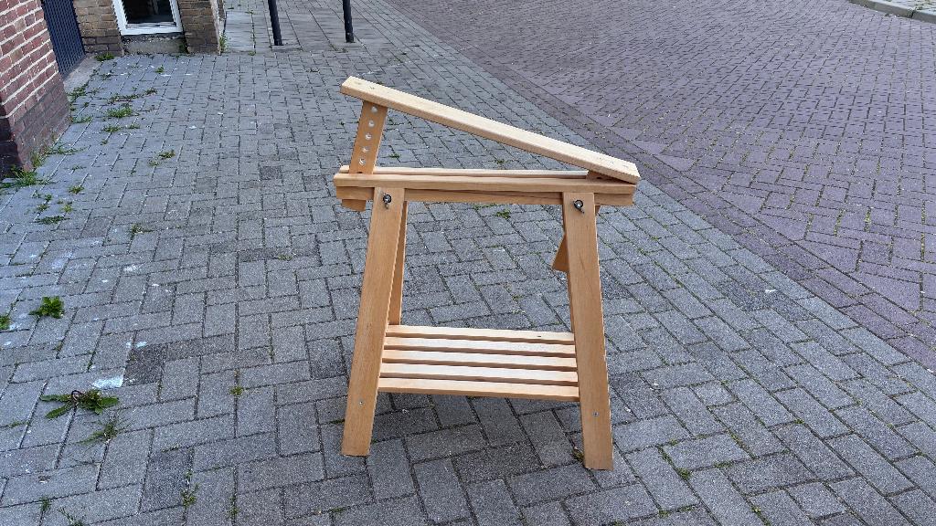 2 stuks Ikea Schraag, berken, 58x70/93 cm, Ophalen, Gebruikt