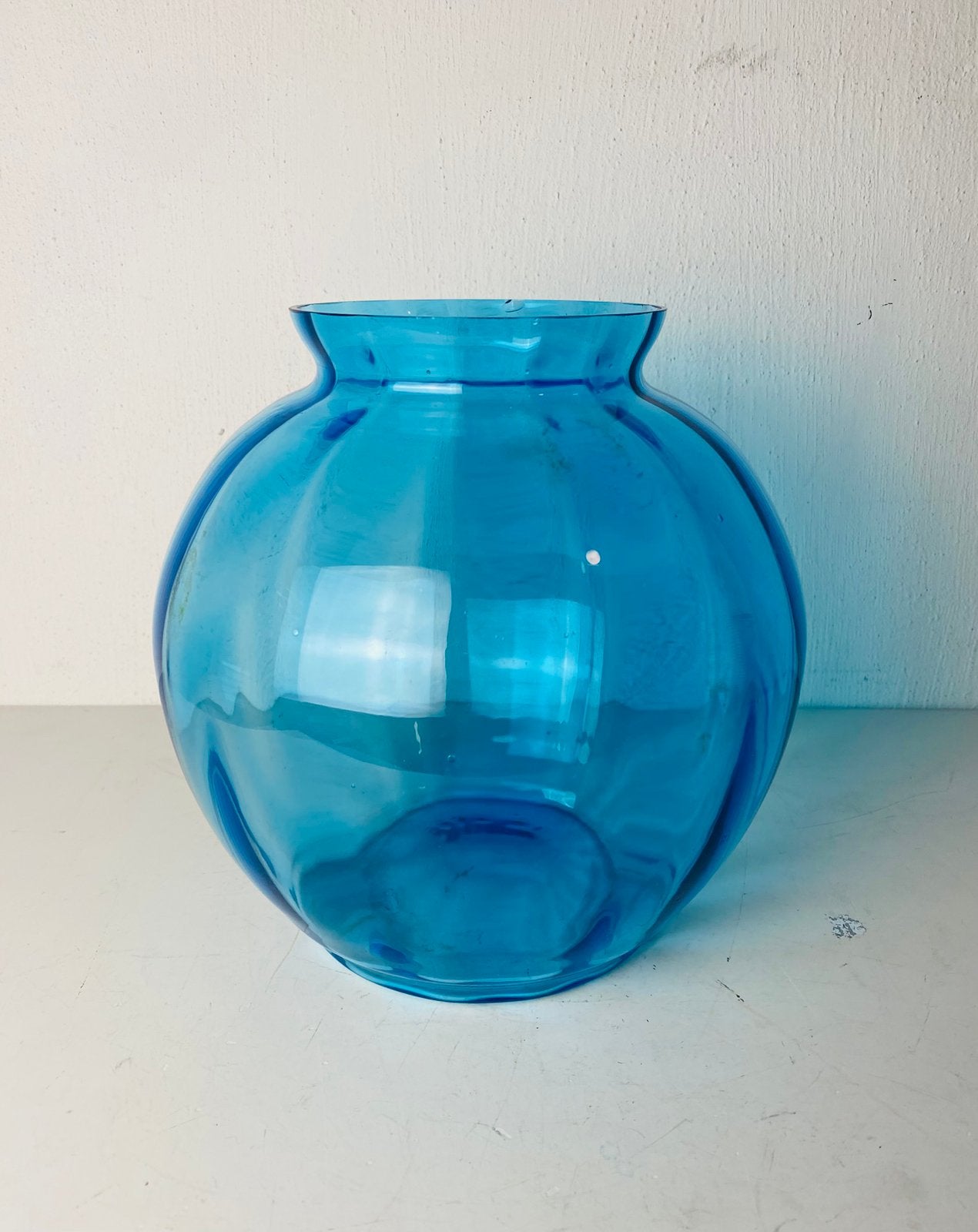 Kristalunie Maastricht blauw glazen vaas , jaren 30, Antiek en Kunst, Ophalen of Verzenden