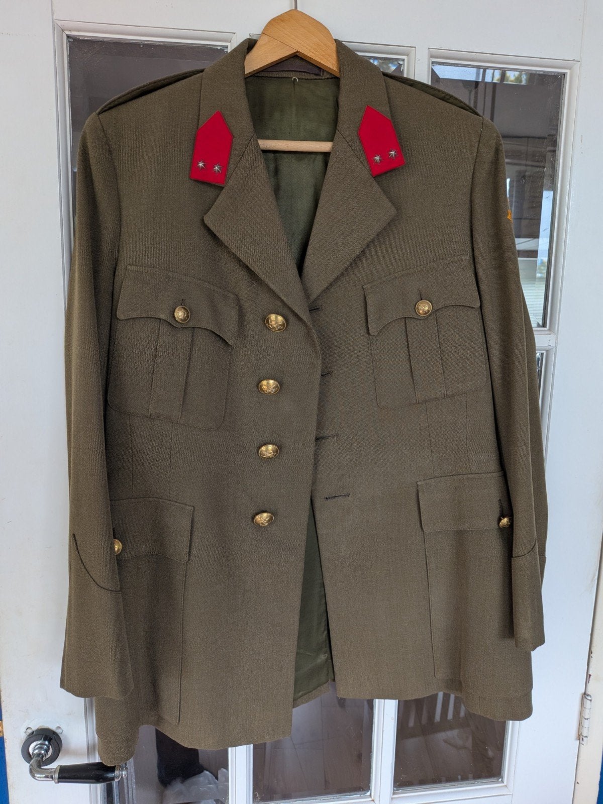 Uniform Nederlandse officier jaren 60 jas/broek/cane/pet, Ophalen, Landmacht, Nederland, Kleding of Schoenen