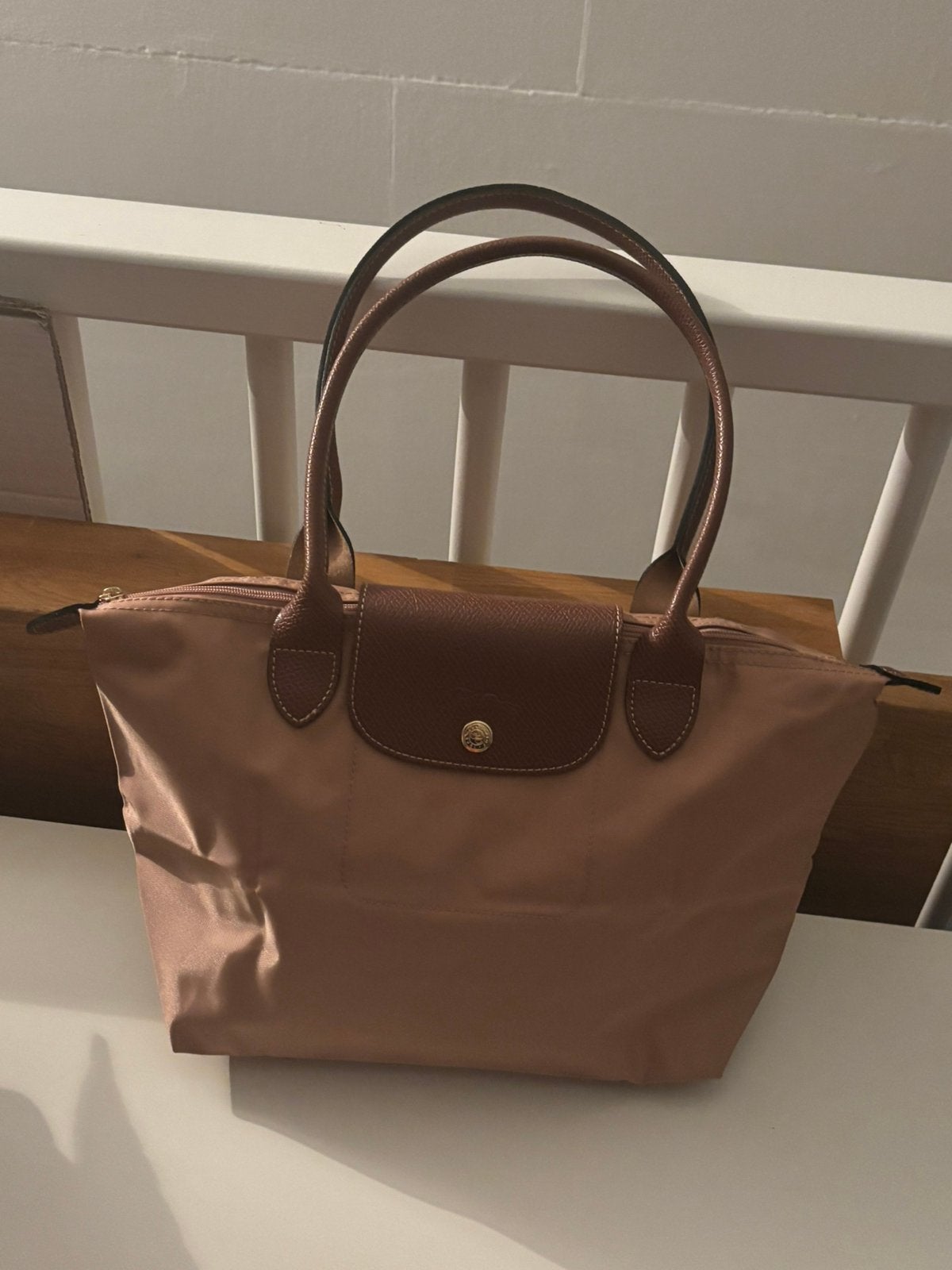 longchamp medium tas, Verzenden, Zo goed als nieuw, Roze, Handtas