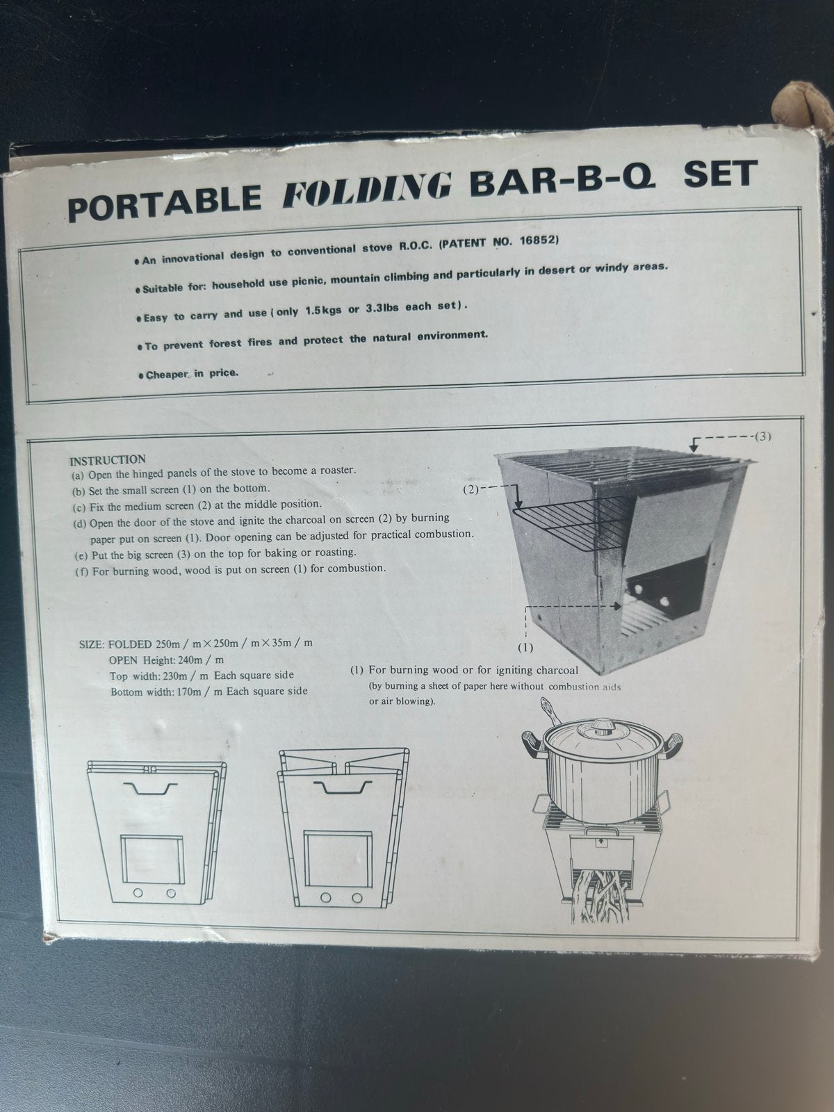 Draagbare Opvouwbare BBQ Set - Nieuw in Doos, Ophalen of Verzenden, Nieuw