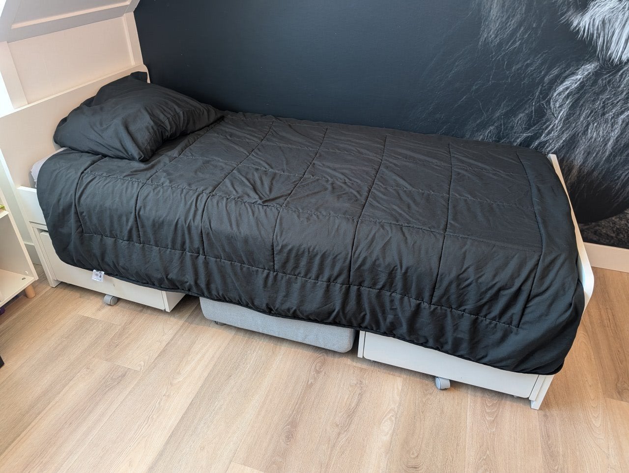 IKEA Släkt bed 90x200 met opbergbakken, 85 tot 100 cm, Gebruikt, 180 cm of meer, Ophalen
