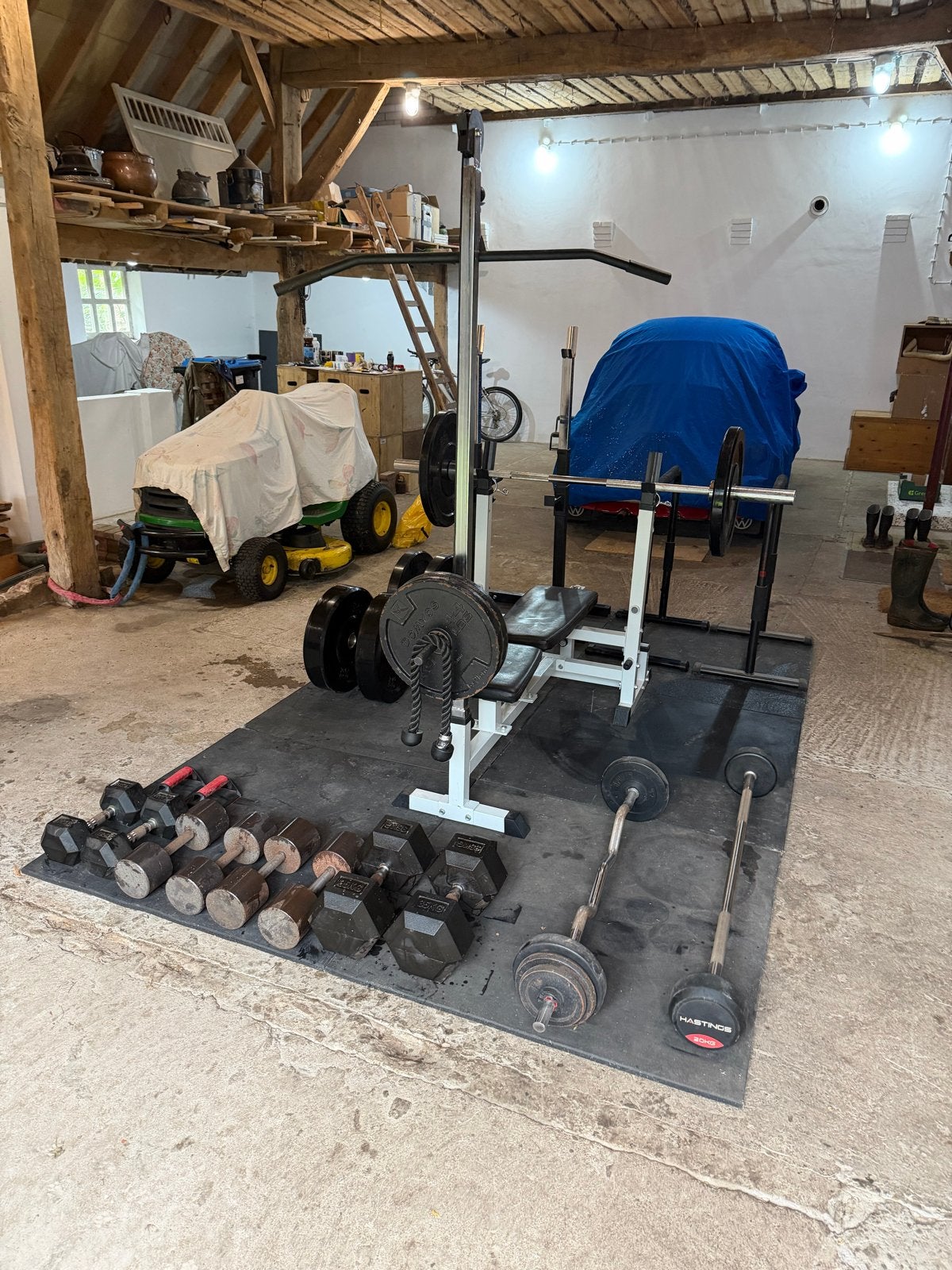 Complete Home Gym Set - Krachtstation en Gewichten, Ophalen, Gebruikt, Krachtstation, Armen