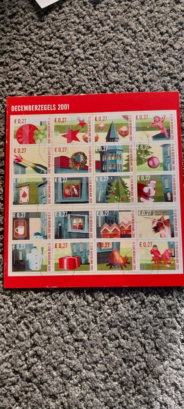 Kerstzegels 2001  gestempeld, Postzegels en Munten, Postzegels | Nederland, Ophalen of Verzenden