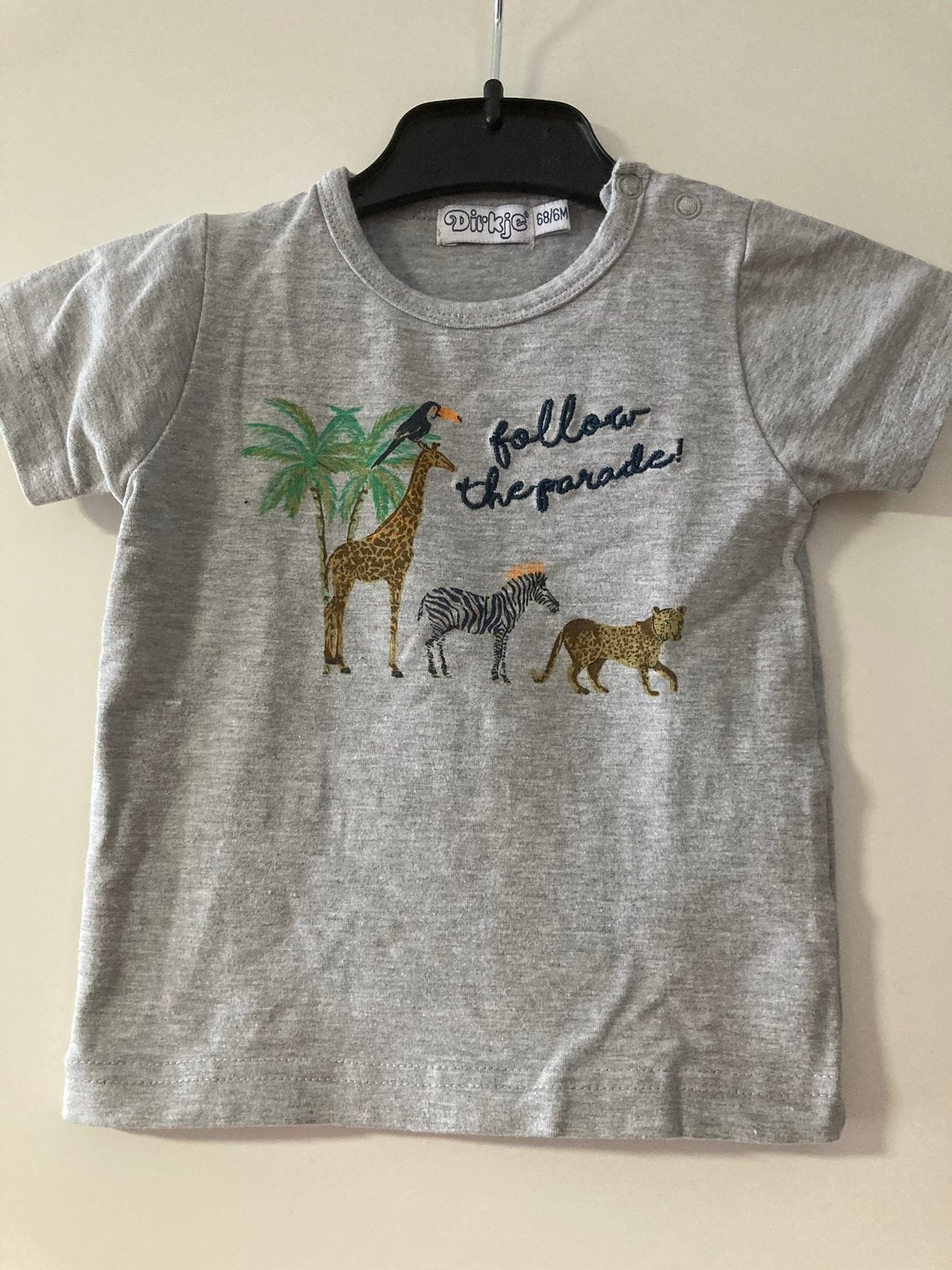 Dirkje T-shirt Maat 68 met dieren, Ophalen of Verzenden, Zo goed als nieuw, Jongetje, Shirtje of Longsleeve