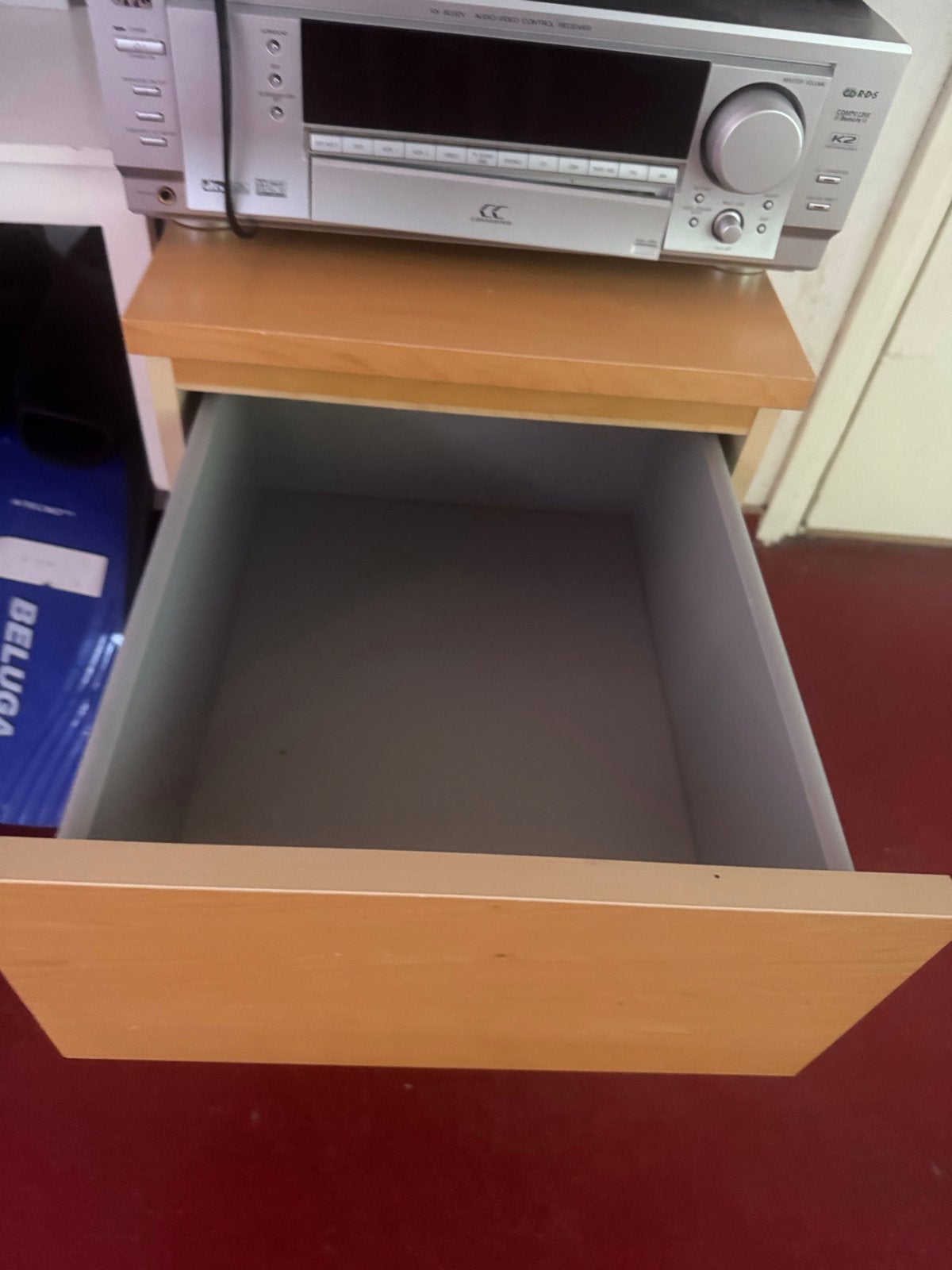 Houten ladekastje met 2 laden, Ophalen, Minder dan 50 cm, Gebruikt, 1 of 2 laden