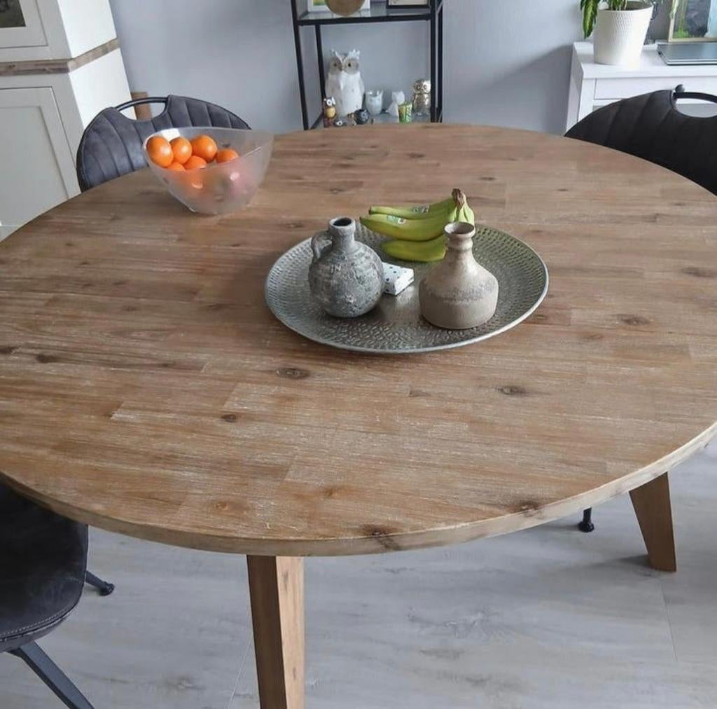 Acacia ronde houten tafel, Ophalen, 10 m² of meer, 10 tot 30 cm, Hout
