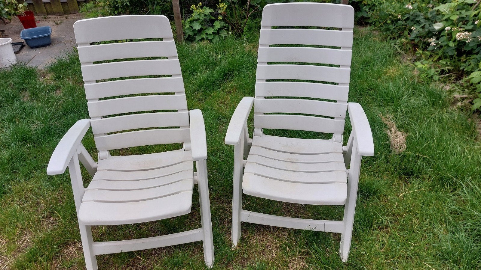 Hartman Ambassador Club Tuinstoelen - Wit, Verstelbaar, Ophalen, Gebruikt, Kunststof, Verstelbaar
