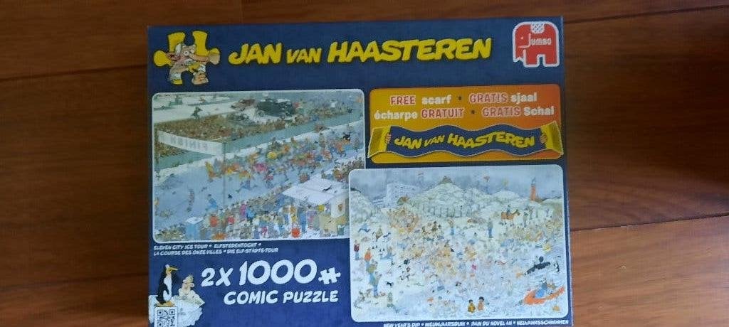 Jan van Haasteren 2x Nieuwjaarsduik en Elfstedentocht, Ophalen of Verzenden, 500 t/m 1500 stukjes, Zo goed als nieuw, Legpuzzel