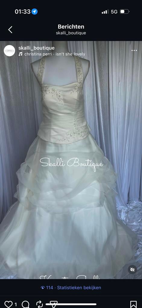 Weddingdress tulen satin, Kleding | Dames, Trouwkleding en Trouwaccessoires, Ophalen of Verzenden, Zo goed als nieuw, Wit, Trouwjurk