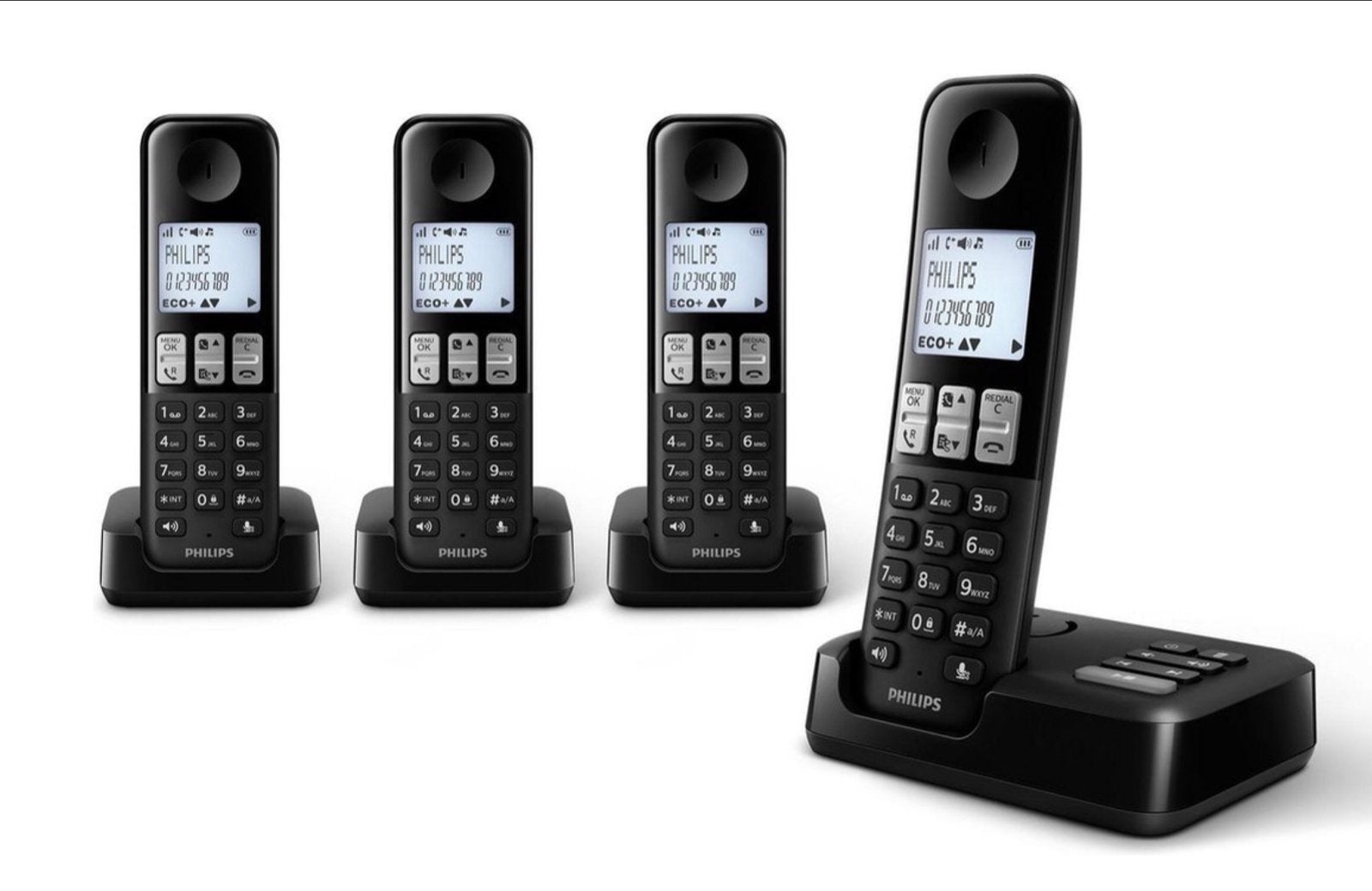 Philips D2354 DECT-set met 4 handsets en antwoordapparaat, Ophalen of Verzenden, Nieuw, 4 handsets of meer, Stralingsarm