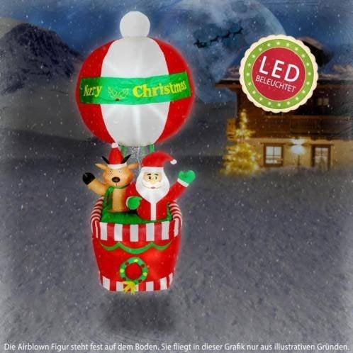 Kerstman & Rendier In Hete Luchtballon Incl. Led's & Blower!, Diversen, Kerst, Ophalen of Verzenden, Nieuw