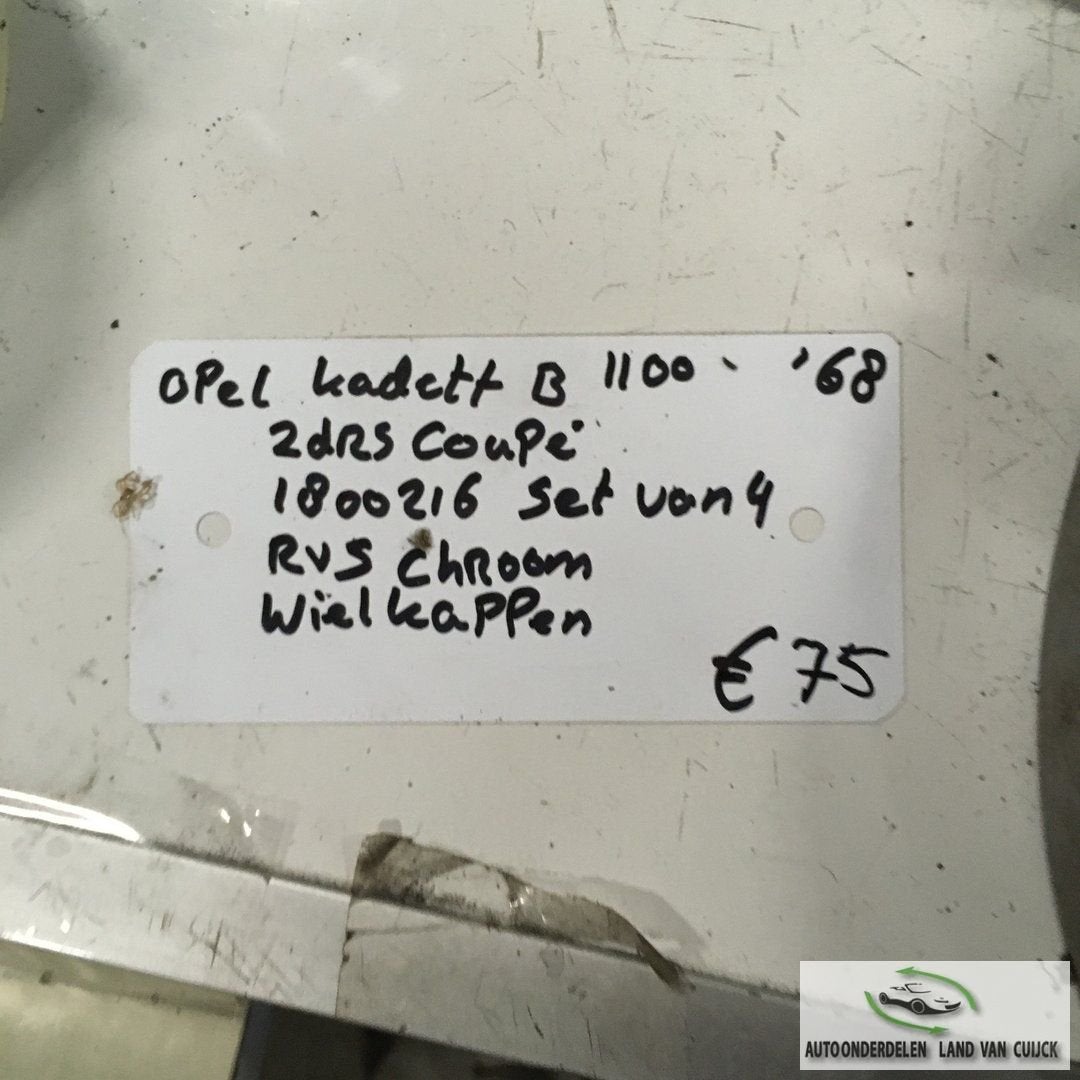 Opel Kadett B 1100 Coupe 1968 Wagennr 1800216  Wieldoppen 4, Gebruikt, -, -, Ophalen of Verzenden