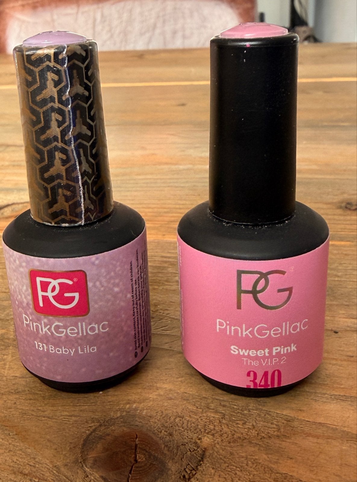 Pink Gellac gellak - Baby Lila & Sweet Pink € 10,- p.s., Ophalen of Verzenden, Zo goed als nieuw, Handen en Nagels, Make-up
