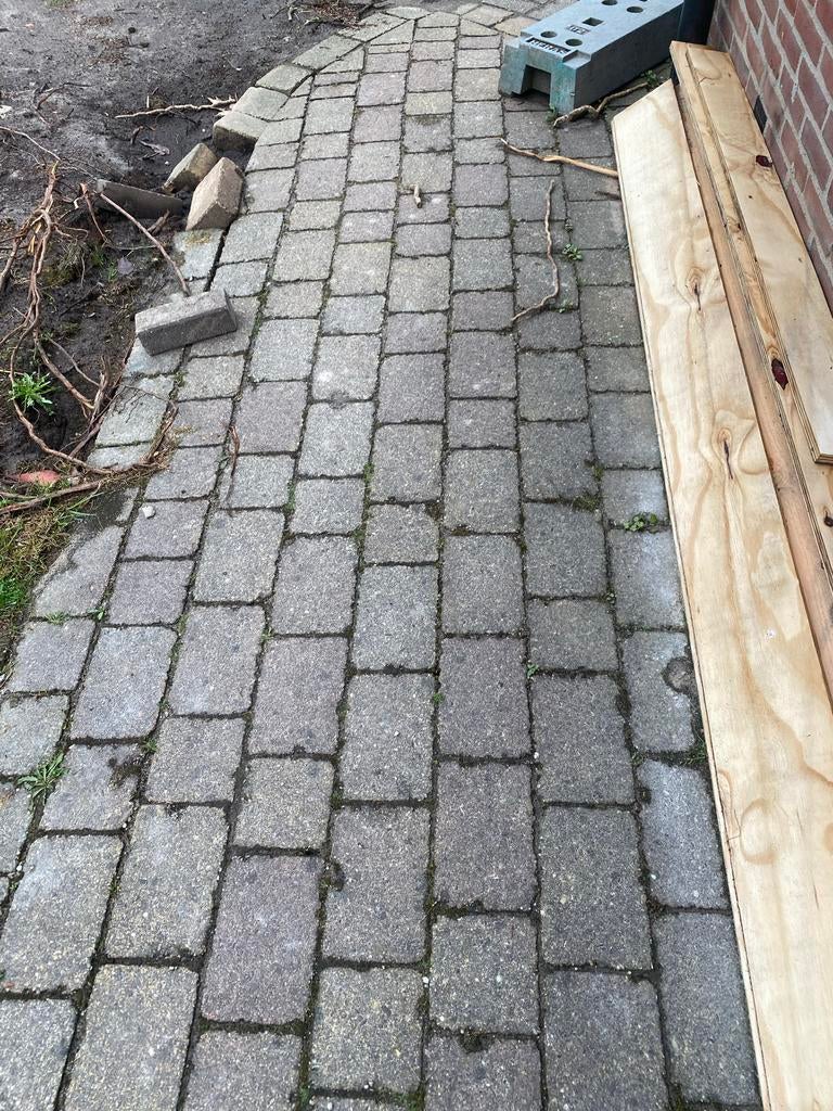 ruim 20m2 gratis koppelstones, Tuin en Terras, Gebruikt, Ophalen of Verzenden, 10 m² of meer, Beton