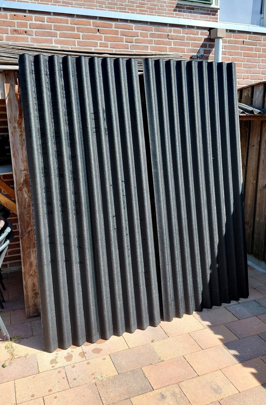 2x Splinternieuwe Golfplaten - 200x86cm, golfdiepte 4cm, Ophalen, Zwart, Nieuw, 15 m² of meer