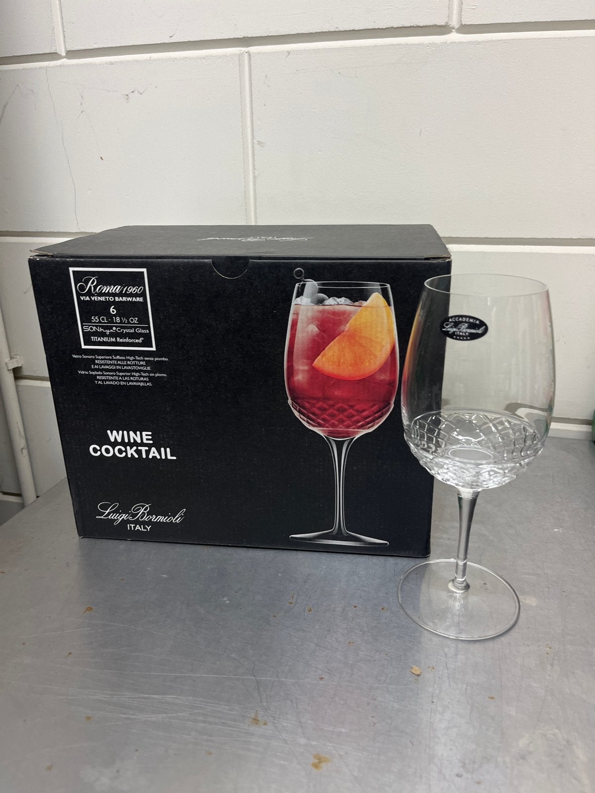 Nieuwe Luigi Bormioli Roma 1960 Wijn Cocktail Glazen (5 stuk, Glas, Onbekend, Nieuw, Ophalen of Verzenden
