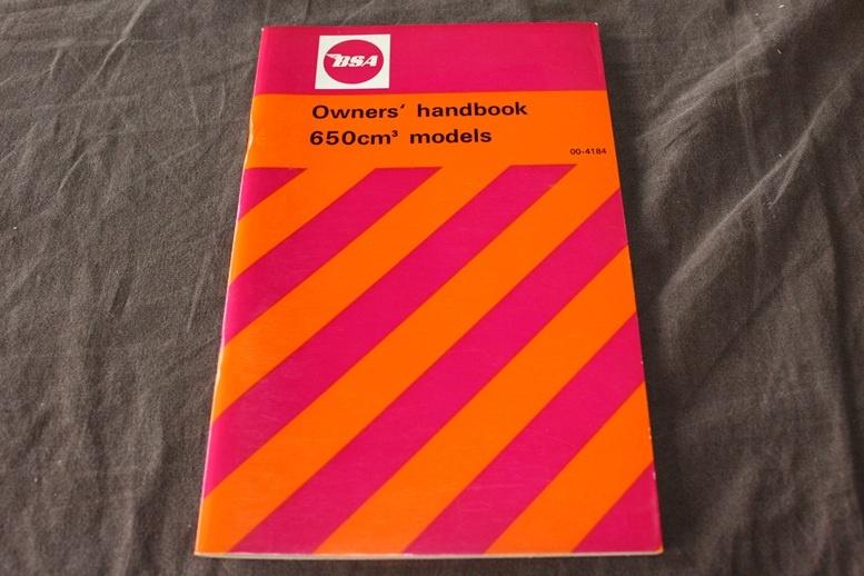 BSA A65 1972 650cc motorcycle owner's handbook A65 T L Fs, Ophalen of Verzenden, Overige merken