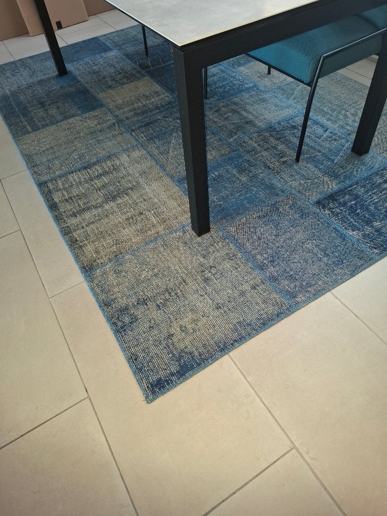 IKEA SILKEBORG Vloerkleed - Blauw, Ophalen, Gebruikt, 100 tot 150 cm, Blauw